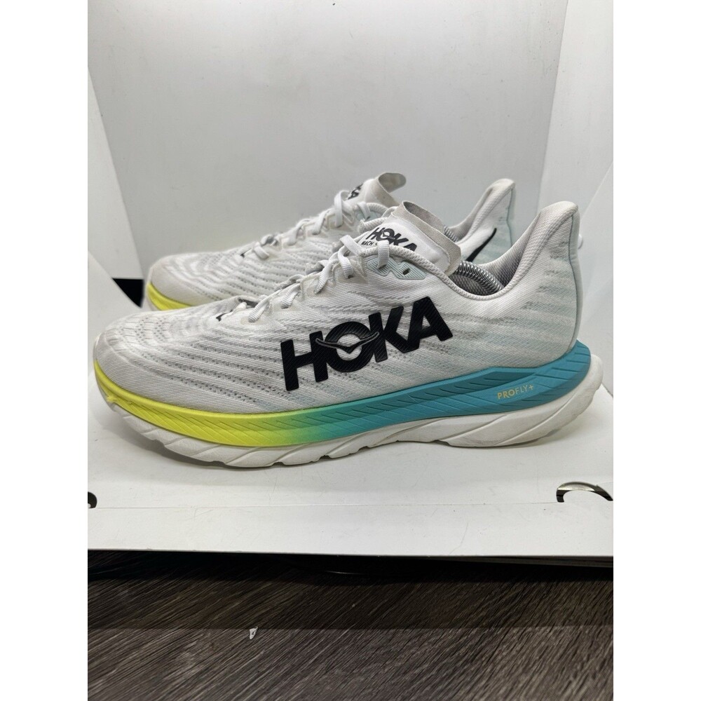 Hoka One One HOKA Mach 5 Mens 12.5D White Blue Glass Shoes Sneakers